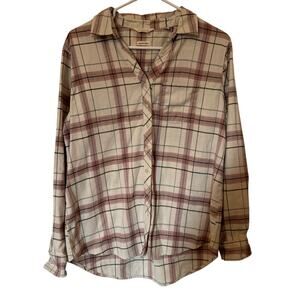 Weatherproof Vintage Women’s Medium Plaid Comfort Stretch Button Down Shirt